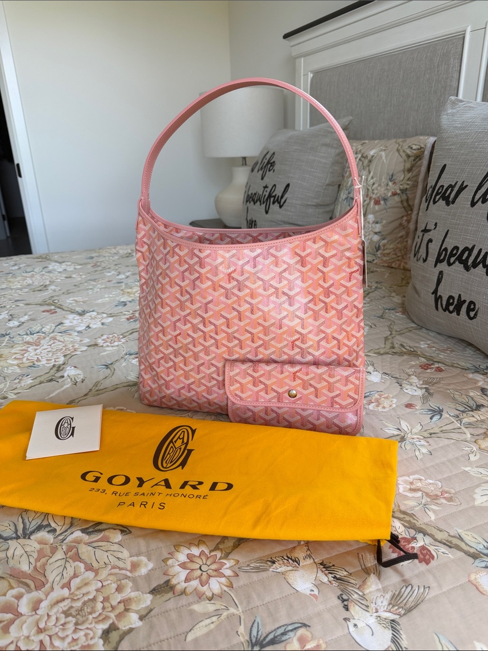 Goyard Powder Pink Boheme Hobo Bag